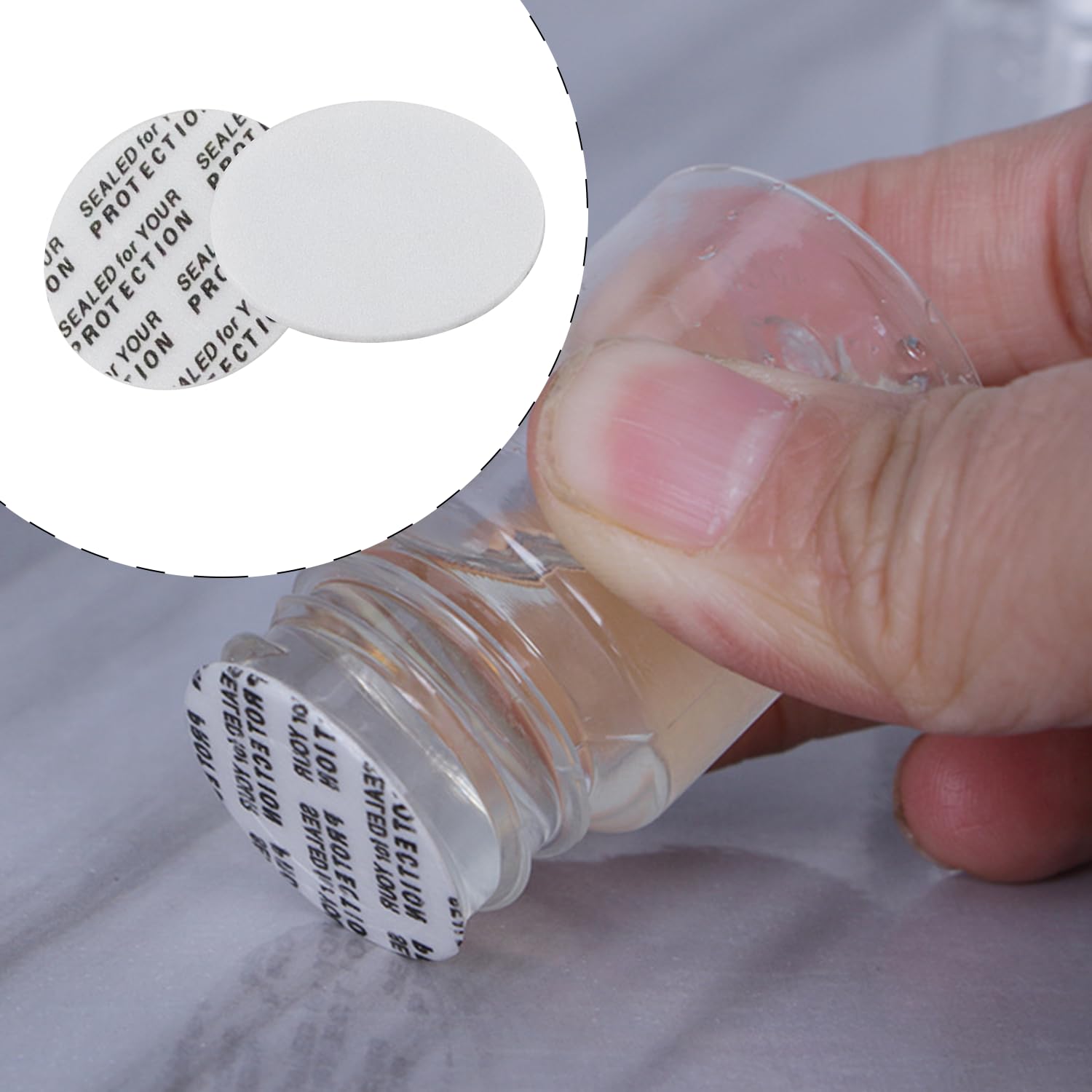 100 pc Foam Lid Round Liners - Safety Resistant Bottle Seals - Image 5