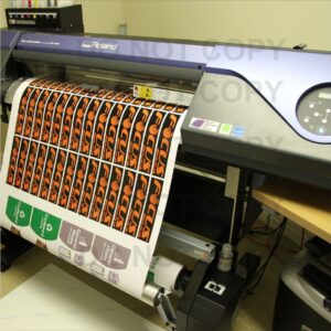 Product Labels on Machine